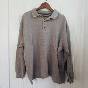 Men's Natural Issue Brown Long-sleeved Knit Shirt Size XL